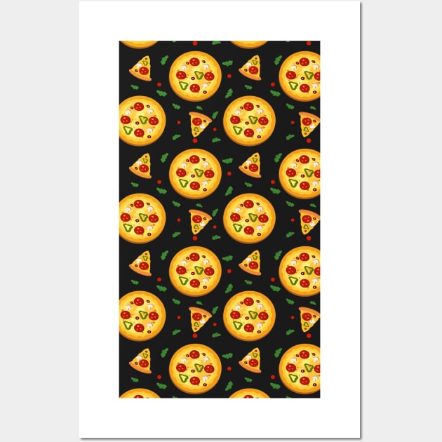 Abstract Pizza Pattern Wall Art by bougieFire